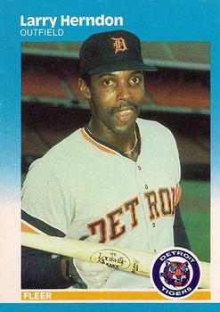 #154 Larry Herndon - Detroit Tigers - 1987 Fleer Baseball
