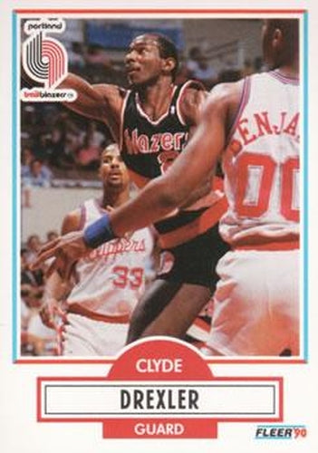 #154 Clyde Drexler - Portland Trail Blazers - 1990-91 Fleer Basketball