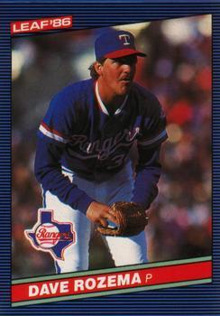 #154 Dave Rozema - Texas Rangers - 1986 Leaf Baseball