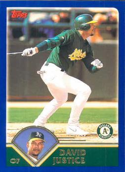 #154 David Justice - Oakland Athletics - 2003 Topps Baseball