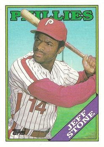 #154 Jeff Stone - Philadelphia Phillies - 1988 Topps Baseball