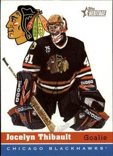 #154 Jocelyn Thibault - Chicago Blackhawks - 2000-01 Topps Heritage Hockey