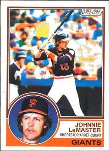 #154 Johnnie LeMaster - San Francisco Giants - 1983 O-Pee-Chee Baseball
