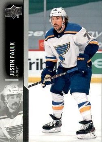 #154 Justin Faulk - St. Louis Blues - 2021-22 Upper Deck Hockey