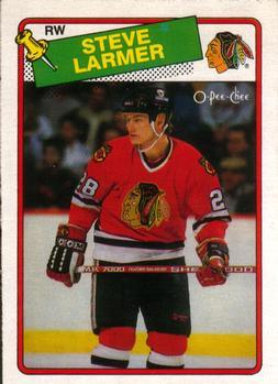 #154 Steve Larmer - Chicago Blackhawks - 1988-89 O-Pee-Chee Hockey