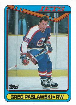 #154 Greg Paslawski - Winnipeg Jets - 1990-91 Topps Hockey