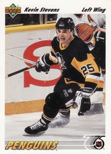 #154 Kevin Stevens - Pittsburgh Penguins - 1991-92 Upper Deck Hockey