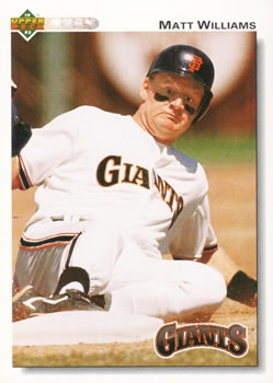 #154 Matt Williams - San Francisco Giants - 1992 Upper Deck Baseball