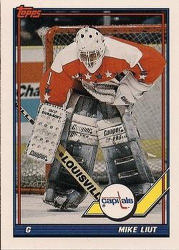 #154 Mike Liut - Washington Capitals - 1991-92 Topps Hockey