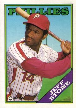 #154 Jeff Stone - Philadelphia Phillies - 1988 O-Pee-Chee Baseball