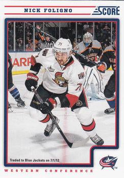 #154 Nick Foligno - Columbus Blue Jackets - 2012-13 Score Hockey