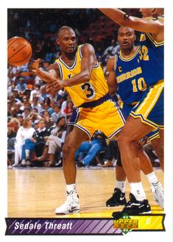 #154 Sedale Threatt - Los Angeles Lakers - 1992-93 Upper Deck Basketball