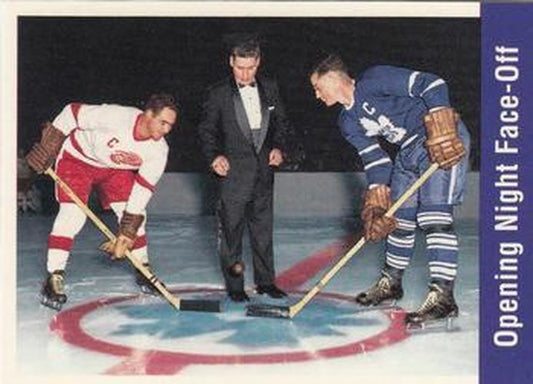 #154 Opening Night Face-Off - Toronto Maple Leafs / Detroit Red Wings - 1994 Parkhurst Missing Link 1956-57 Hockey