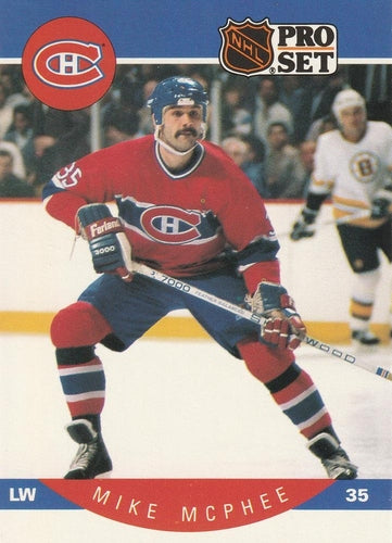 #155 Mike McPhee - Montreal Canadiens - 1990-91 Pro Set Hockey