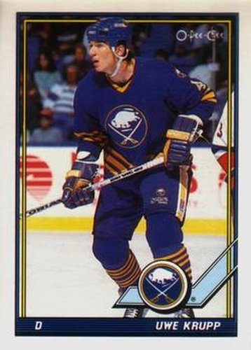 #155 Uwe Krupp - Buffalo Sabres - 1991-92 O-Pee-Chee Hockey