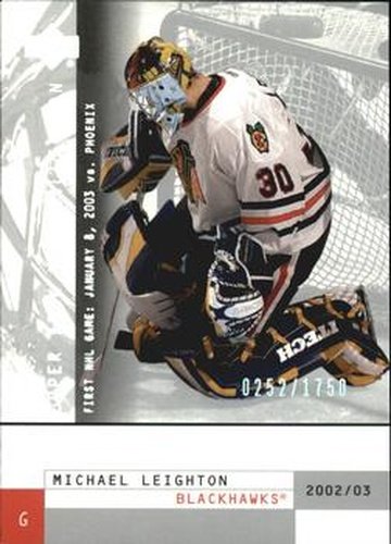 #155 Michael Leighton - Chicago Blackhawks - 2002-03 Upper Deck Mask Collection Hockey