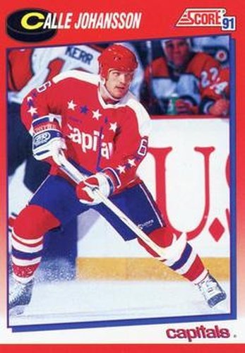 #155 Calle Johansson - Washington Capitals - 1991-92 Score Canadian Bilingual Hockey