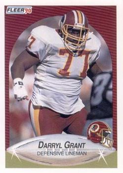 #155 Darryl Grant - Washington Redskins - 1990 Fleer Football