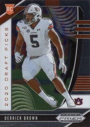 #155 Derrick Brown- Auburn Tigers - 2020 Panini Prizm Draft Picks Football