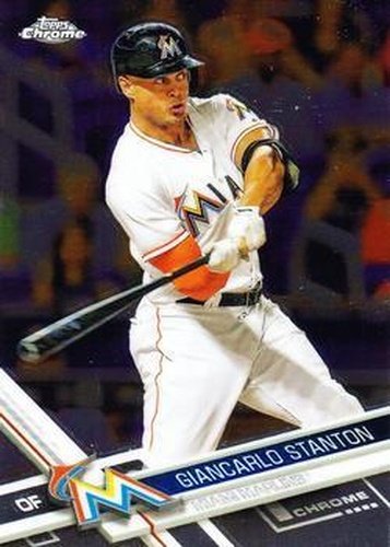 #155 Giancarlo Stanton - Miami Marlins - 2017 Topps Chrome Baseball