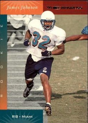 #155 James Johnson - Miami Dolphins - 1999 Donruss Football