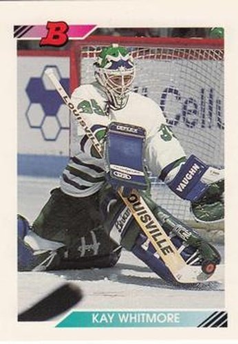 #155 Kay Whitmore - Hartford Whalers - 1992-93 Bowman Hockey