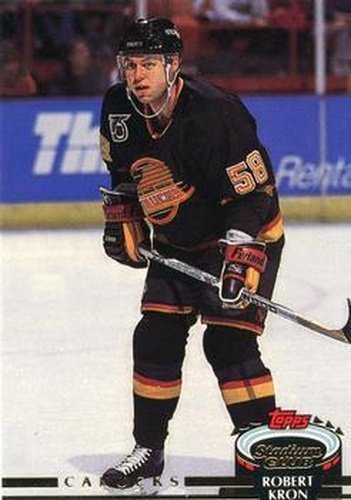#155 Robert Kron - Vancouver Canucks - 1992-93 Stadium Club Hockey