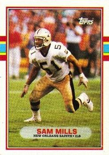 #155 Sam Mills - New Orleans Saints - 1989 Topps Football