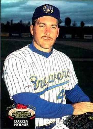 #155 Darren Holmes - Milwaukee Brewers - 1992 Stadium Club Baseball