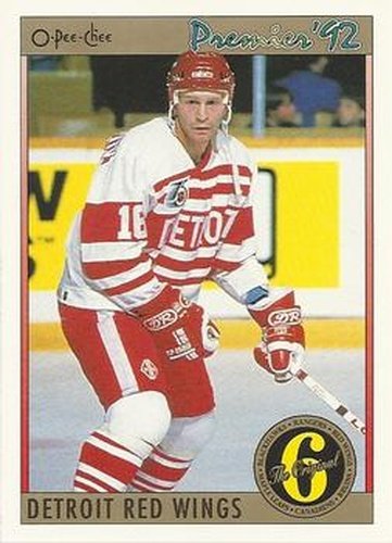 #155 Vladimir Konstantinov - Detroit Red Wings - 1991-92 O-Pee-Chee Premier Hockey