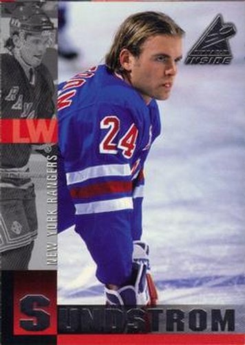 #155 Niklas Sundstrom - New York Rangers - 1997-98 Pinnacle Inside Hockey