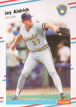 #155 Jay Aldrich - Milwaukee Brewers - 1988 Fleer Baseball