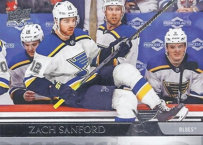 #156 Zach Sanford - St. Louis Blues - 2020-21 Upper Deck Hockey