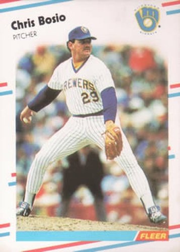 #156 Chris Bosio - Milwaukee Brewers - 1988 Fleer Baseball