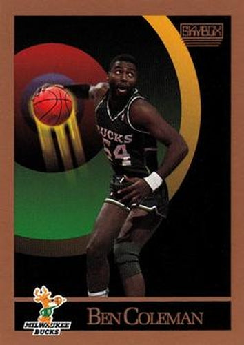 #156 Ben Coleman - Milwaukee Bucks - 1990-91 SkyBox Basketball