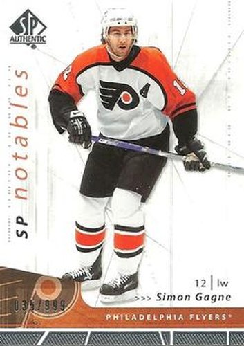#156 Simon Gagne - Philadelphia Flyers - 2006-07 SP Authentic Hockey