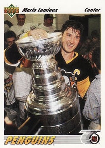 #156 Mario Lemieux - Pittsburgh Penguins - 1991-92 Upper Deck Hockey