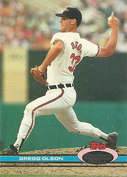 #156 Gregg Olson - Baltimore Orioles - 1991 Stadium Club Baseball