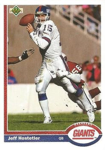 #156 Jeff Hostetler - New York Giants - 1991 Upper Deck Football