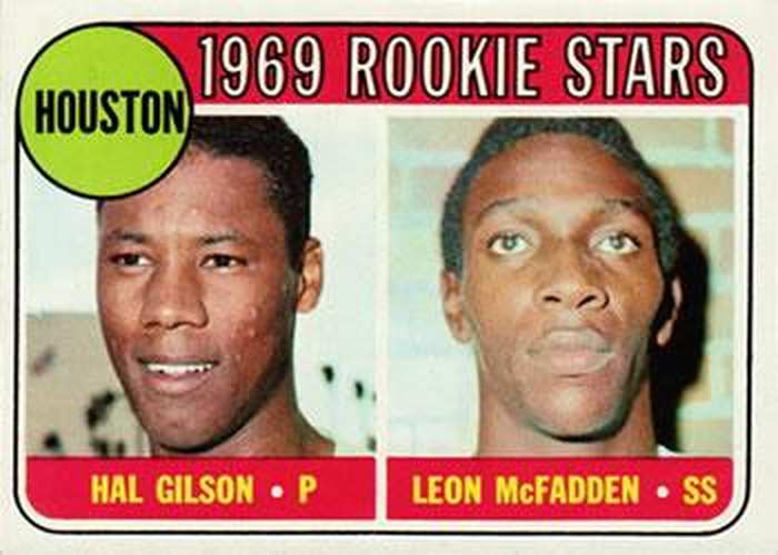#156 Astros 1969 Rookie Stars Hal Gilson / Leon McFadden - Houston Astros - 1969 Topps Baseball