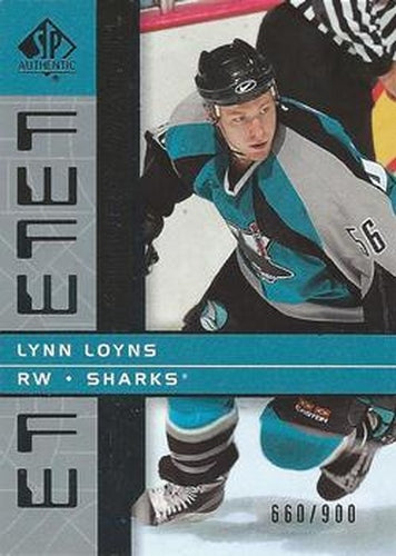 #156 Lynn Loyns - San Jose Sharks - 2002-03 SP Authentic Hockey