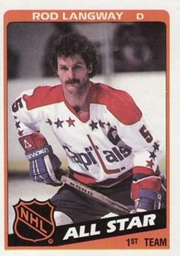 #156 Rod Langway - Washington Capitals - 1984-85 Topps Hockey