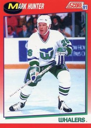 #156 Mark Hunter - Hartford Whalers - 1991-92 Score Canadian Hockey