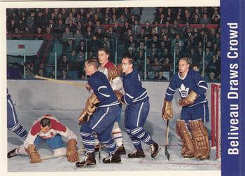 #156 Beliveau Draws Crowd - Toronto Maple Leafs / Montreal Canadiens - 1994 Parkhurst Missing Link 1956-57 Hockey