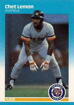 #156 Chet Lemon - Detroit Tigers - 1987 Fleer Baseball