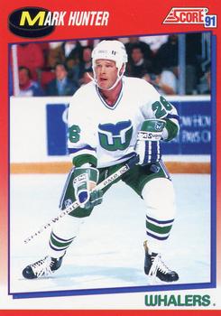 #156 Mark Hunter - Hartford Whalers - 1991-92 Score Canadian Bilingual Hockey