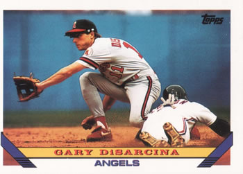 #157 Gary DiSarcina - California Angels - 1993 Topps Baseball