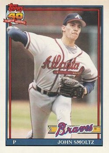 #157 John Smoltz - Atlanta Braves - 1991 O-Pee-Chee Baseball