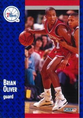 #157 Brian Oliver - Philadelphia 76ers - 1991-92 Fleer Basketball