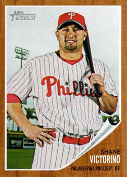 #157 Shane Victorino - Philadelphia Phillies - 2011 Topps Heritage Baseball